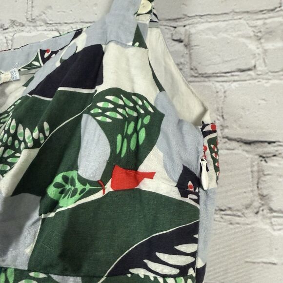 Boden Multicolor Floral Linen Mix Mini Dress Boho Casual Vacation - Picture 6 of 10